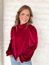 Load image into Gallery viewer, Velveteen Lux Burgundy Top