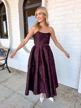 Load image into Gallery viewer, Embossed Babe Burgundy Dress