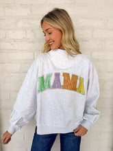 Load image into Gallery viewer, Queen Of Sparkles Grey Multi 'Mama'
Mock Neck Sweatshirt