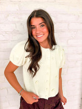 Load image into Gallery viewer, Treat Yourself Floral Cream Knit Top