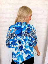 Load image into Gallery viewer, Paisley Print Floral Blue Top