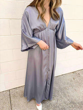 Load image into Gallery viewer, Date Night Grey Kimono Maxi Dress