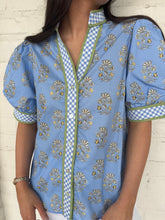 Load image into Gallery viewer, Season In Bloom Blue Top