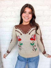 Load image into Gallery viewer, THML Wish You Well Beige Flower Sweater
