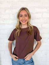Load image into Gallery viewer, Fill My Cup Cropped Brown Tee