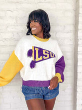 Load image into Gallery viewer, Queen Of Sparkles LSU Cheer Pennant Sweater