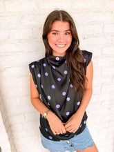 Load image into Gallery viewer, Leave Me There Black Polka Dot Top