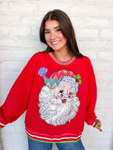 Load image into Gallery viewer, Queen Of Sparkles Red Multi Hat Metallic Santa Sweatshirt