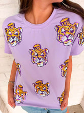Load image into Gallery viewer, Jordan Amanda Purple Tiger Head Top