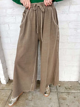 Load image into Gallery viewer, Around Town Mocha Terry Washed Pants