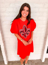 Load image into Gallery viewer, Jordan Amanda Fleur De Lis Red Dress