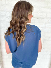 Load image into Gallery viewer, First To Know Dusty Blue Sweater Vest