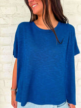 Load image into Gallery viewer, Sunset Stroll Light Navy Oversized Top