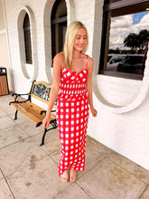 Load image into Gallery viewer, Grateful Gingham Red Skirt Set