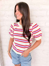 Load image into Gallery viewer, Reaching Out Cream Pink Top