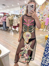 Load image into Gallery viewer, Queen Of Sparkles Black Multi Shell Coverup Midi Dress