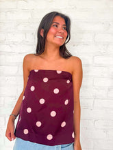 Load image into Gallery viewer, Try Again Burgundy Polka Dot Top