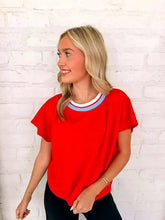 Load image into Gallery viewer, Smooth Going Red Shirt Sleeve Top