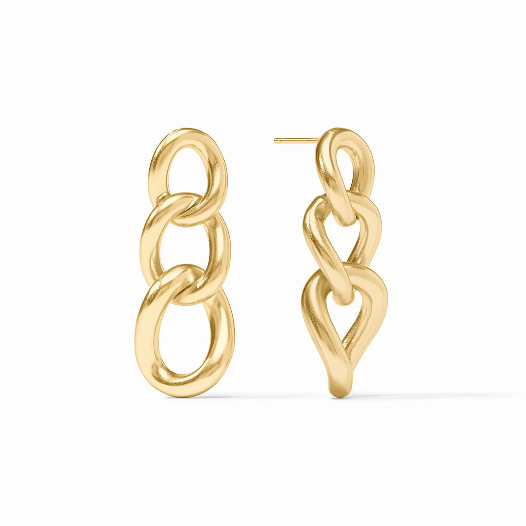 Gold chain-link earrings, gold earrings, chain-link earrings, julie vos earrings 
