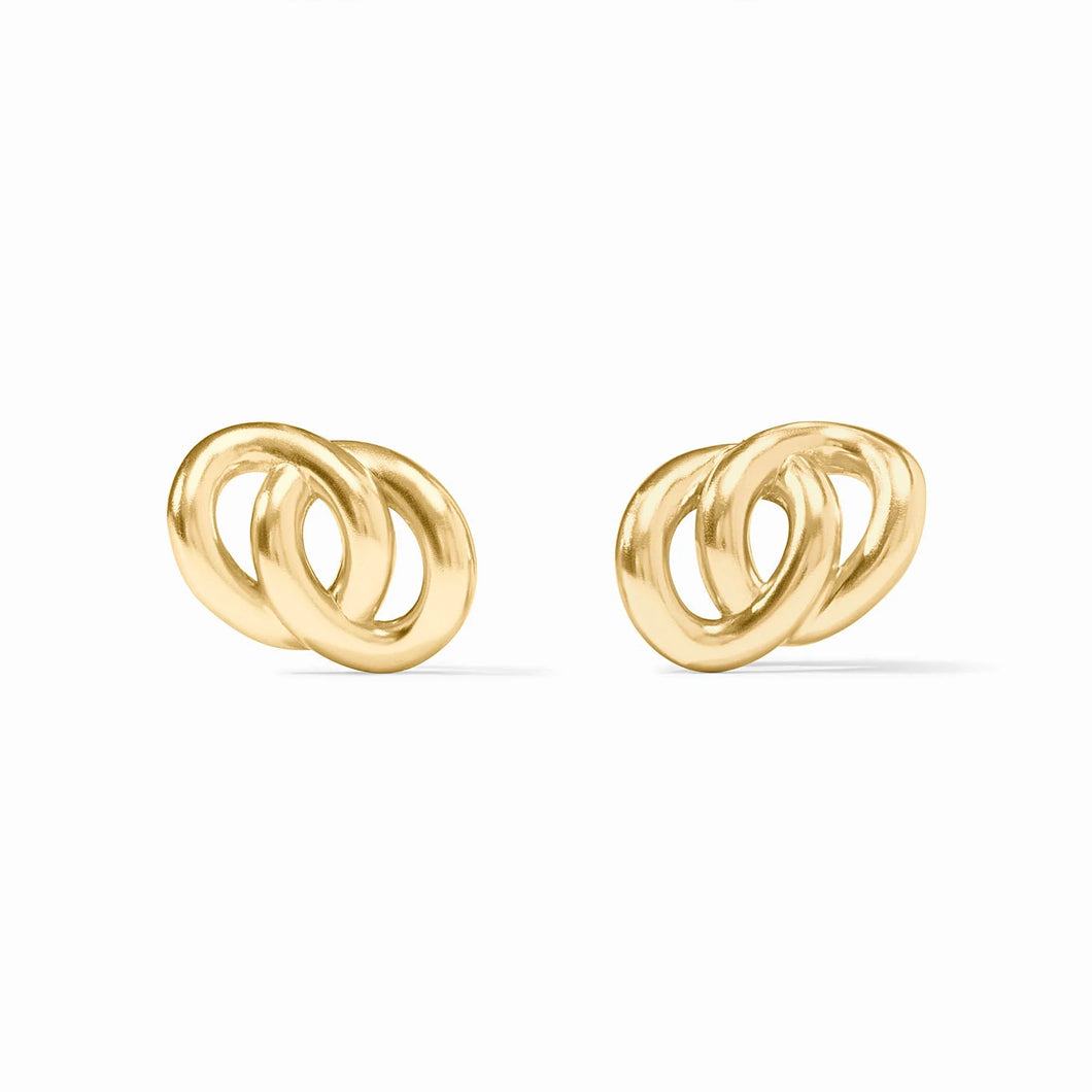 julie vos gold-link earring, gold stud earrings, gold studs