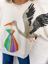 Load image into Gallery viewer, Queen Of Sparkles Beige Stork &amp; Bundle Sweatshirt
