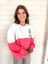 Load image into Gallery viewer, Queen Of Sparkles Colorblock Queen Card QOS Logo Sweatshirt