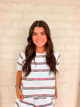 Load image into Gallery viewer, Jordan Amanda Black And Red White Stripe ***TOP***
