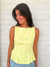 Load image into Gallery viewer, THML Peplum Pose Yellow Top