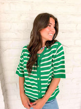 Load image into Gallery viewer, Dressed In Stripes Green Top