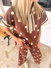 Load image into Gallery viewer, Polka Dot Fever Brown Pant Set
