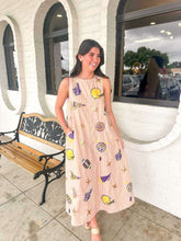 Load image into Gallery viewer, Queen Of Sparkles Licensed LSU Striped Sparkle Gameday Icon Cotton Midi