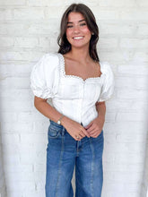 Load image into Gallery viewer, The Charm Sweetheart White Top