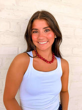 Load image into Gallery viewer, Resin Round Red Necklace