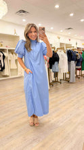 Load image into Gallery viewer, Stay Awhile Blue Dress