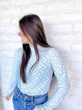 Load image into Gallery viewer, Adorable Embrace Blue Lace Longsleeve Top