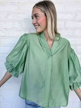 Load image into Gallery viewer, Show You Care Green Rhinestone Top