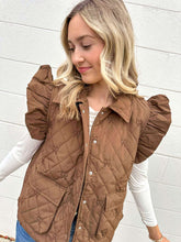 Load image into Gallery viewer, Mini Me Bow Brown Quilted Vest