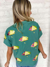 Load image into Gallery viewer, Mardi Gras Scattered Umbrellas Shirt (front &amp; back)