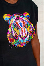 Load image into Gallery viewer, Queen Of Sparkles Black Rainbow Tiger Head Dress
