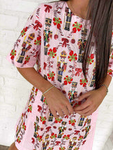 Load image into Gallery viewer, Queen Of Sparkles Light Pink Cotton Nutcracker &amp; Candy Cane Dress