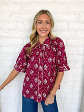 Load image into Gallery viewer, Light Up The Night Burgundy Top