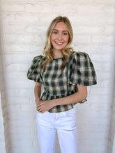Load image into Gallery viewer, Live Your Life Right Green Plaid Blouse