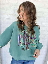 Load image into Gallery viewer, Mardi Gras V Neck Bead Tree With Sequin &amp; Seed bead Sweatshirt
