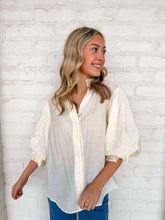 Load image into Gallery viewer, Show You Care Cream Rhinestone Top