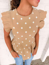Load image into Gallery viewer, Polka Dot Power Taupe Top