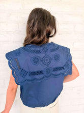 Load image into Gallery viewer, Take It All Navy Scallop Top