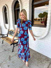 Load image into Gallery viewer, Blossom Blooms Wine Dress