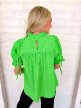 Load image into Gallery viewer, Seersucker Sweetness Green Top