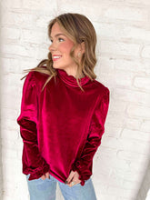 Load image into Gallery viewer, Velveteen Lux Burgundy Top