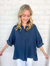 Load image into Gallery viewer, Easy For The Road Navy Top